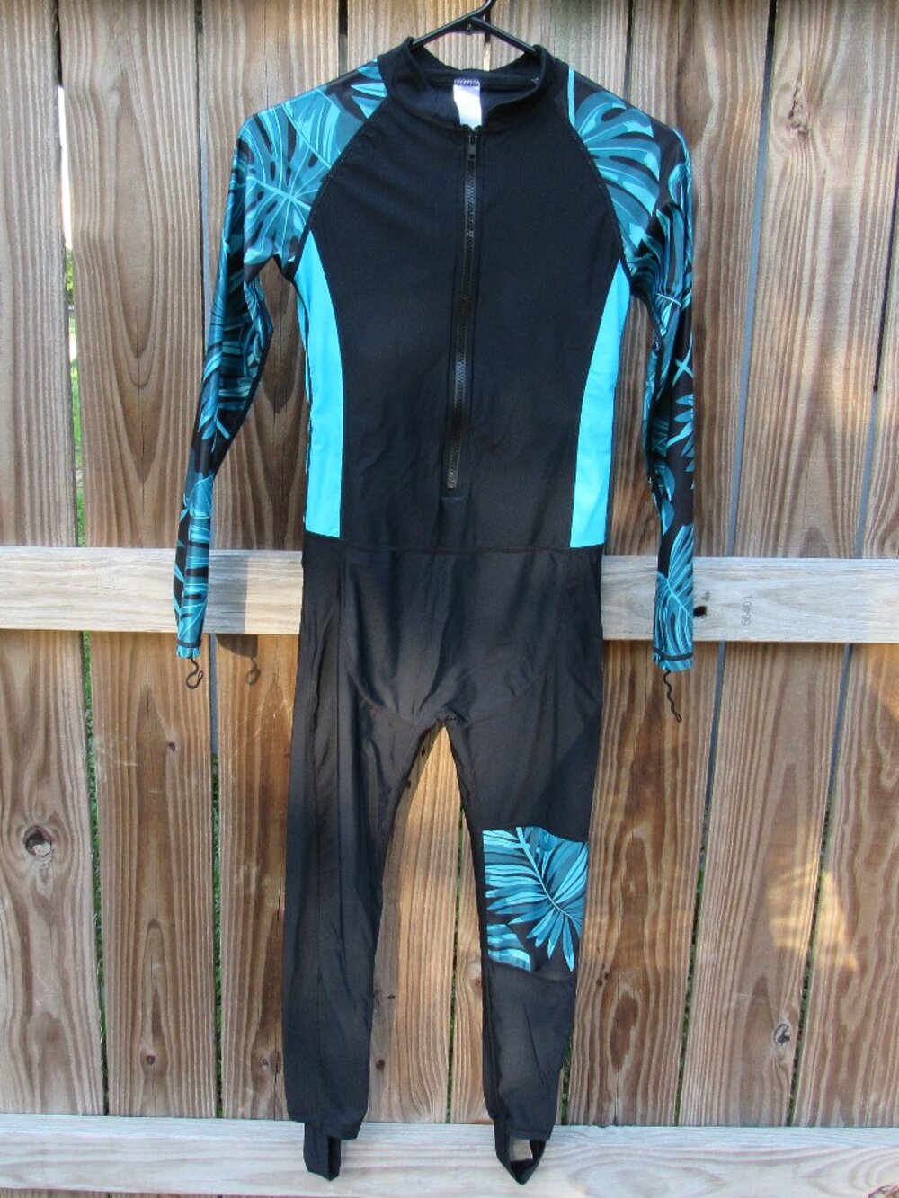 SBART Medium Full Body Women Black w/ Teal Wetsuit / Swimsuit / Watersports